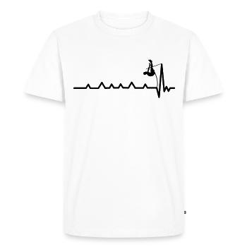 Pole vaulter track and field athlete heartbeat - Men's Premium Organic T-Shirt - white - Front - Nico (187cm)