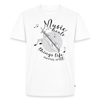 Dulcimer musicien Instrument à cordes pincées Dulcimer martelé - T-shirt Premium bio Homme - blanc - Devant - Nico (187cm)