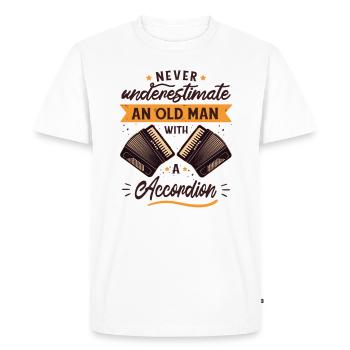 Accordéoniste Musicien d’accordéon Dictons - T-shirt Premium bio Homme - blanc - Devant - Nico (187cm)