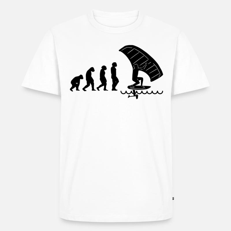 Wingfoil Surfer Wingfoiling Hydrofoil Evolution - T-shirt Premium bio Homme - blanc