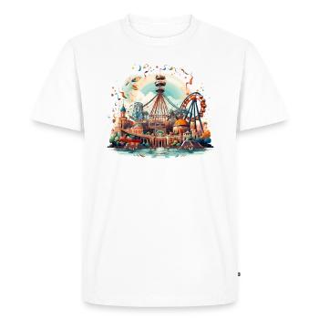 Parc d’attractions Foire, Fête foraine, Festival folklorique - T-shirt Premium bio Homme - blanc - Devant - Nico (187cm)