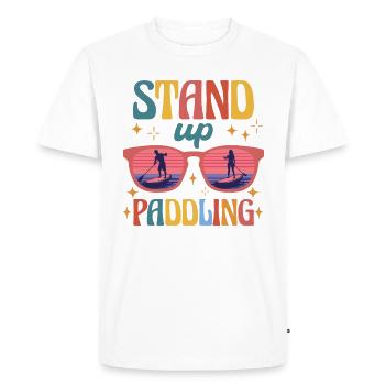 SUP paddleboarding Stand Up Paddle Stehpaddler - T-shirt Premium bio Homme - blanc - Devant - Nico (187cm)