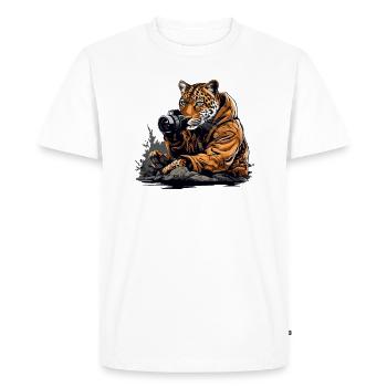 Photographe de paysage, Appareil photo, Photographe de nature - T-shirt Premium bio Homme - blanc - Devant - Nico (187cm)