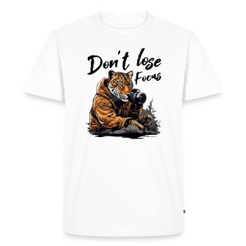 Photographes Dictons Drôles Photographe Nature Animale - T-shirt Premium bio Homme - blanc - Devant - Nico (187cm)