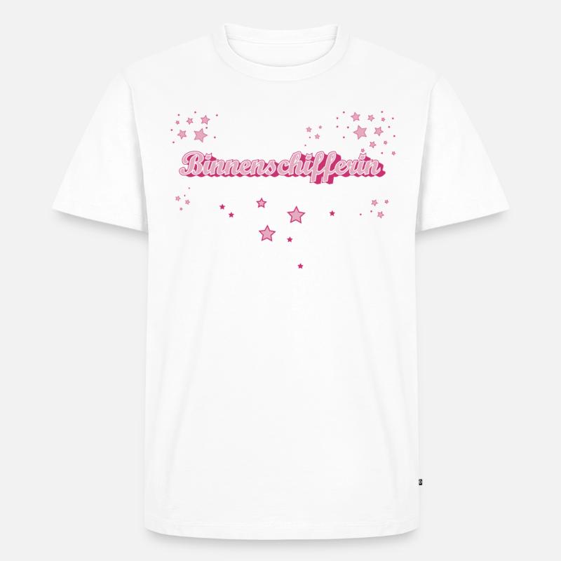 Schiffe Abschluss-Geschenk Binnenschifferin - Männer Premium Bio T-Shirt - Weiß