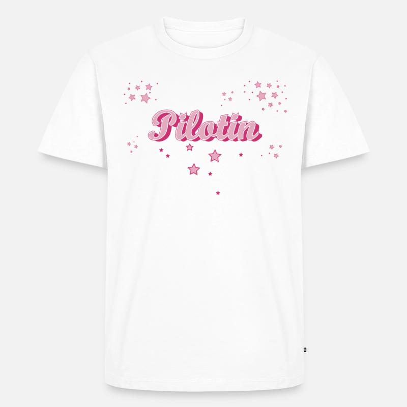 Flugzeug Abschluss-Geschenk Pilotin - Männer Premium Bio T-Shirt - Weiß