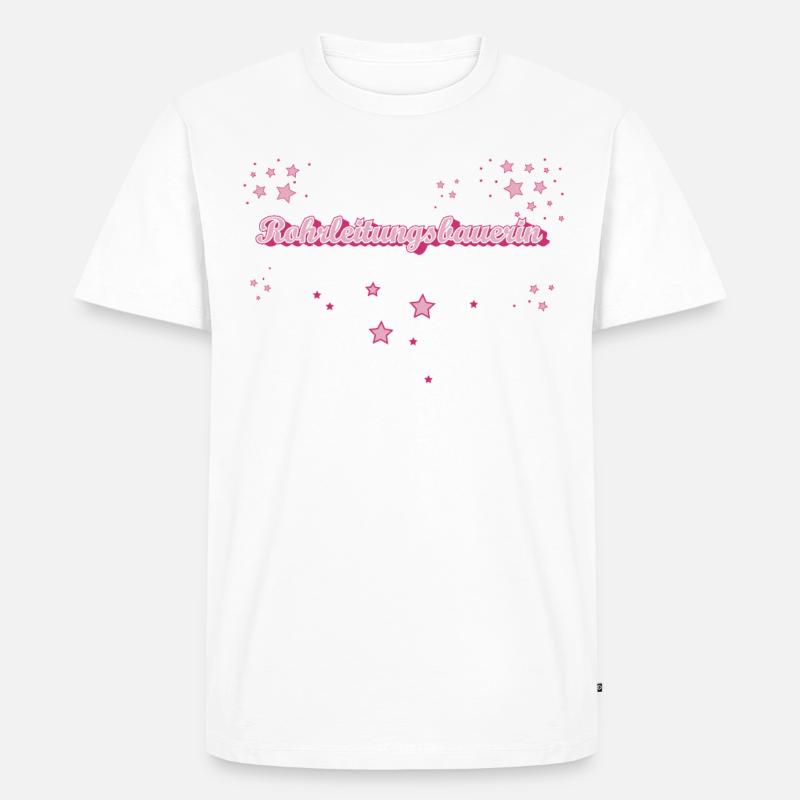 Beruf Abschluss-Geschenk Rohrleitungsbauerin - Männer Premium Bio T-Shirt - Weiß