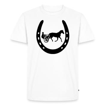 Cheval de trot Cheval de trot Chevaux équestres - T-shirt Premium bio Homme - blanc - Devant - Nico (187cm)