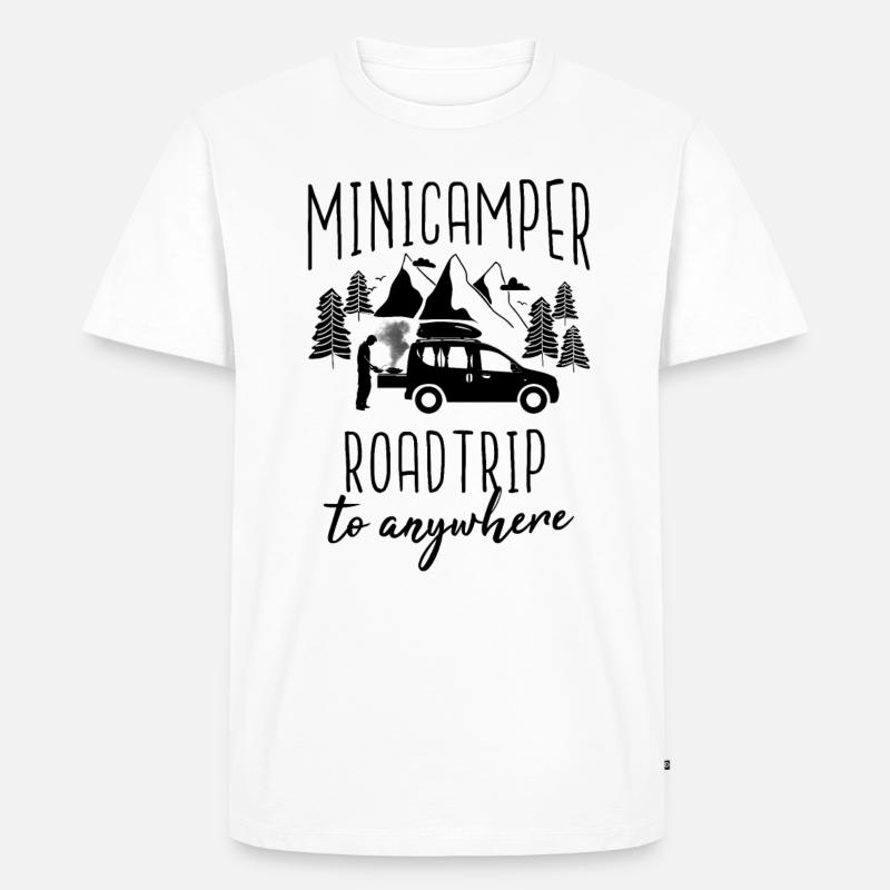 Minicamper Dire Camping-Camper Microcamper - T-shirt Premium bio Homme - blanc