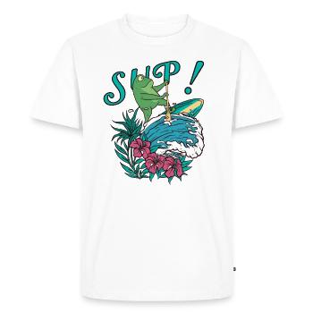 SUP paddle Stand Up Paddle Frog surfing - T-shirt Premium bio Homme - blanc - Devant - Nico (187cm)