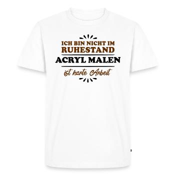 Pensionné Retraite Retraité Acrylique - T-shirt Premium bio Homme - blanc - Devant - Nico (187cm)