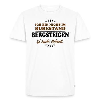 Retirement Pensioner Pensioner Mountaineer - Men's Premium Organic T-Shirt - white - Front - Nico (187cm)