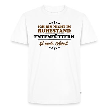 Retirement Pensioner Pensioner Duck Feeding - Men's Premium Organic T-Shirt - white - Front - Nico (187cm)