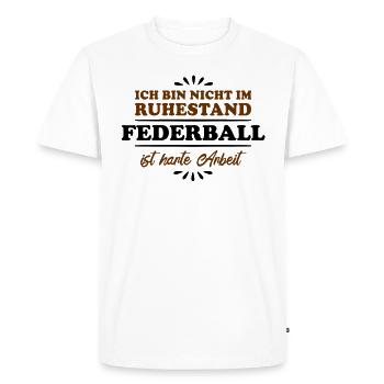 Retraité Retraité Badminton - T-shirt Premium bio Homme - blanc - Devant - Nico (187cm)