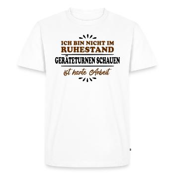 Retraité Retraité Gymnaste - T-shirt Premium bio Homme - blanc - Devant - Nico (187cm)