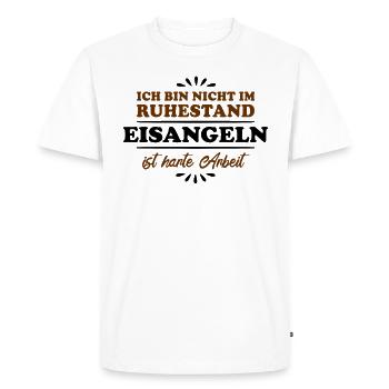 Pensionné Retraité Pêcheur sur glace - T-shirt Premium bio Homme - blanc - Devant - Nico (187cm)