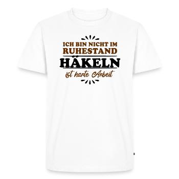 Retirement Pensioner Pensioner Crochet - Men's Premium Organic T-Shirt - white - Front - Nico (187cm)