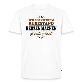 Retirement Retiree Retiree Candle Making - Men's Premium Organic T-Shirt - white - Front - Nico (187cm)