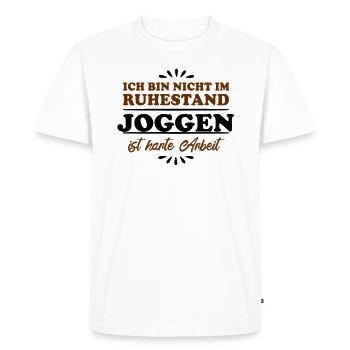 Pensionné Retraité Jogger - T-shirt Premium bio Homme - blanc - Devant - Nico (187cm)