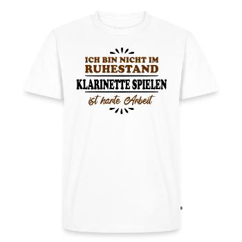 Pensionné Retraité Joueur de clarinette - T-shirt Premium bio Homme - blanc - Devant - Nico (187cm)