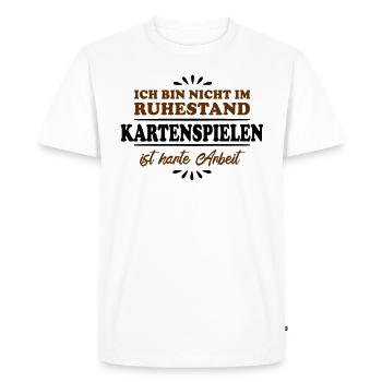Pensionné de retraite Joueur de cartes de retraité - T-shirt Premium bio Homme - blanc - Devant - Nico (187cm)