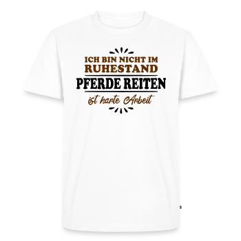 Pensionné Retraité Cavalier - T-shirt Premium bio Homme - blanc - Devant - Nico (187cm)