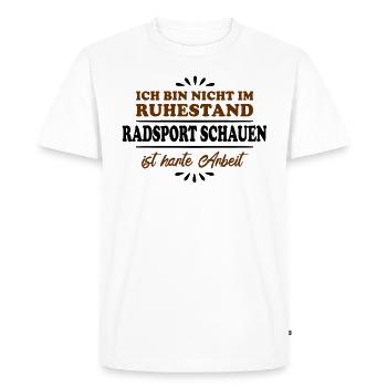Retirement Pensioner Pensioner Cycling - Men's Premium Organic T-Shirt - white - Front - Nico (187cm)
