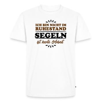 Pensionné Retraité Voile - T-shirt Premium bio Homme - blanc - Devant - Nico (187cm)