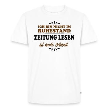 Retirement Pensioner Pensioner Newspaper-read - Men's Premium Organic T-Shirt - white - Front - Nico (187cm)