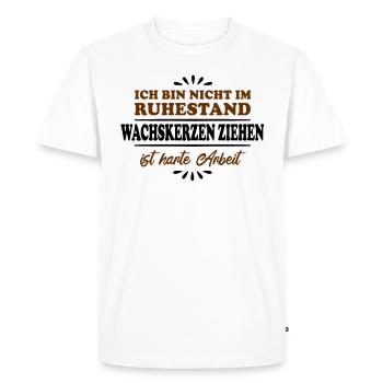 Retraite Pensionné Bougies de cire pour retraité - T-shirt Premium bio Homme - blanc - Devant - Nico (187cm)