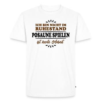 Retraite Retraité Joueur de trombone à la retraite - T-shirt Premium bio Homme - blanc - Devant - Nico (187cm)