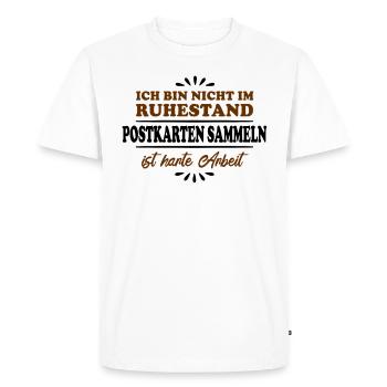 Retirement Pensioner Pensioner Postcard Collector - Men's Premium Organic T-Shirt - white - Front - Nico (187cm)