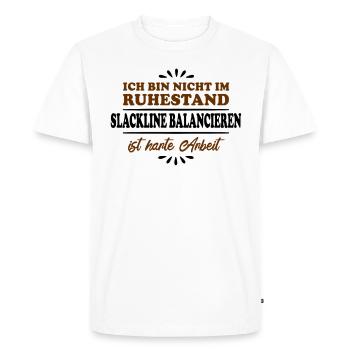 Pensionné Retraité Slackliner Retraité - T-shirt Premium bio Homme - blanc - Devant - Nico (187cm)