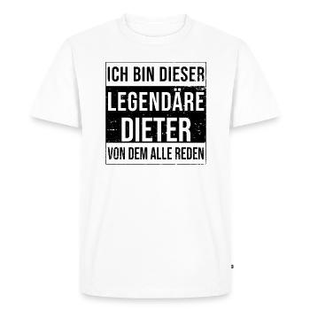Je suis une légende pour Dieter - T-shirt Premium bio Homme - blanc - Devant - Nico (187cm)