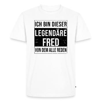 Je suis cette légende pour Fred - T-shirt Premium bio Homme - blanc - Devant - Nico (187cm)