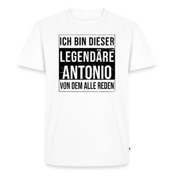 Je suis cette légende pour Antonio - T-shirt Premium bio Homme - blanc - Devant - Nico (187cm)