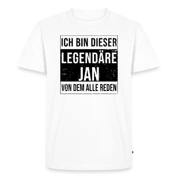 I'm this legendary for Jan - Men's Premium Organic T-Shirt - white - Front - Nico (187cm)
