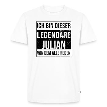 Je suis cette légende pour Julian - T-shirt Premium bio Homme - blanc - Devant - Nico (187cm)