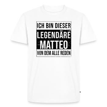 Je suis cette légende pour Matteo - T-shirt Premium bio Homme - blanc - Devant - Nico (187cm)