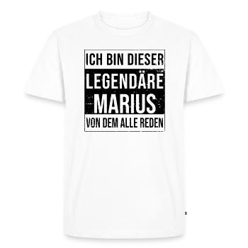 Je suis cette légende pour Marius - T-shirt Premium bio Homme - blanc - Devant - Nico (187cm)