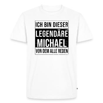 Je suis cette légende pour Michael - T-shirt Premium bio Homme - blanc - Devant - Nico (187cm)