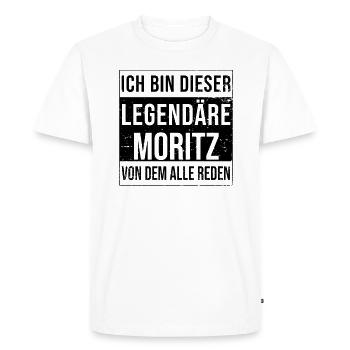 Je suis cette légende pour Moritz - T-shirt Premium bio Homme - blanc - Devant - Nico (187cm)