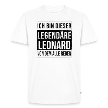 Je suis cette légende pour Leonard - T-shirt Premium bio Homme - blanc - Devant - Nico (187cm)