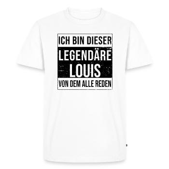 Je suis cette légende pour Louis - T-shirt Premium bio Homme - blanc - Devant - Nico (187cm)