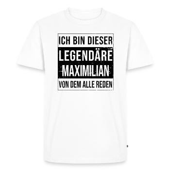 Je suis cette légende pour Maximilien - T-shirt Premium bio Homme - blanc - Devant - Nico (187cm)