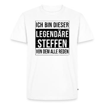 I'm this legendary for Steffen - Men's Premium Organic T-Shirt - white - Front - Nico (187cm)