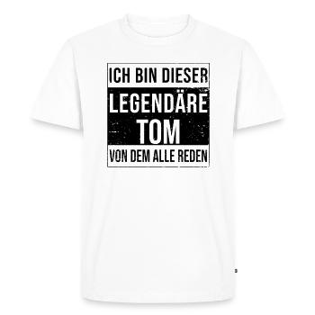 Je suis cette légende pour Tom - T-shirt Premium bio Homme - blanc - Devant - Nico (187cm)