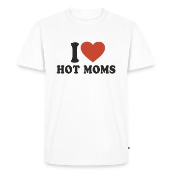 T-shirt amusant avec l’inscription « I Love Hot Moms » - T-shirt Premium bio Homme - blanc - Devant - Nico (187cm)