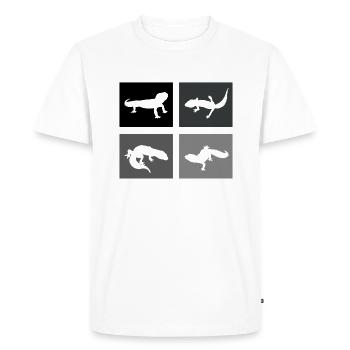 Terrarium, Reptiles, Aquarium, Lézards, Geckos léopards - T-shirt Premium bio Homme - blanc - Devant - Nico (187cm)