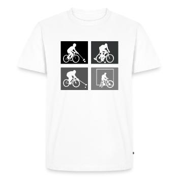 Cyclisme Cyclisme Polo Cycliste Polo Jeux de Cyclisme - T-shirt Premium bio Homme - blanc - Devant - Nico (187cm)